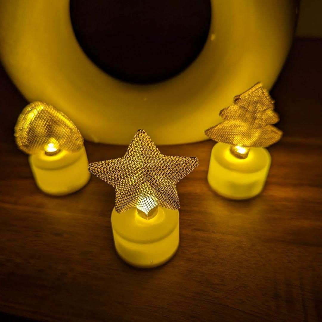 Golden Net LED Tealight Candle