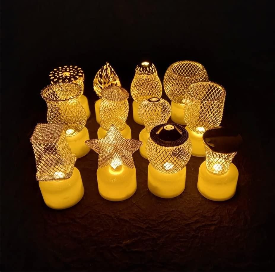 Golden Net LED Tealight Candle